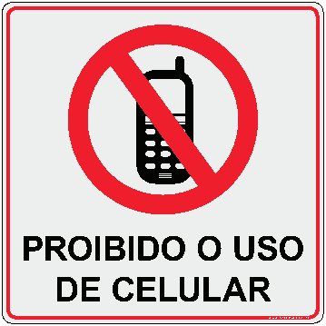Proibido o Uso de Celular - arte do modelo 206