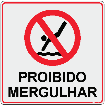 Proibido Mergulhar - arte do modelo 215
