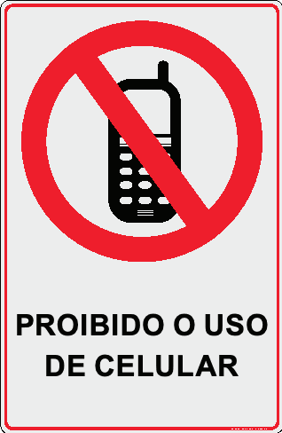 Proibido o Uso de Celular - arte do modelo 257