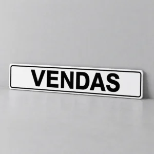 Vendas — placa PVC em perspectiva, sem furos