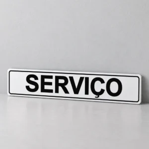 Serviço — placa PVC em perspectiva, sem furos