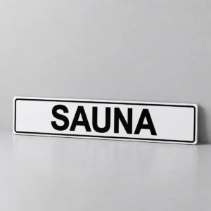 Sauna — placa PVC em perspectiva, sem furos