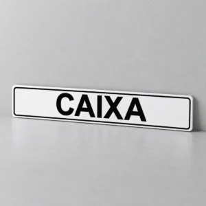 Caixa — placa PVC em perspectiva, sem furos
