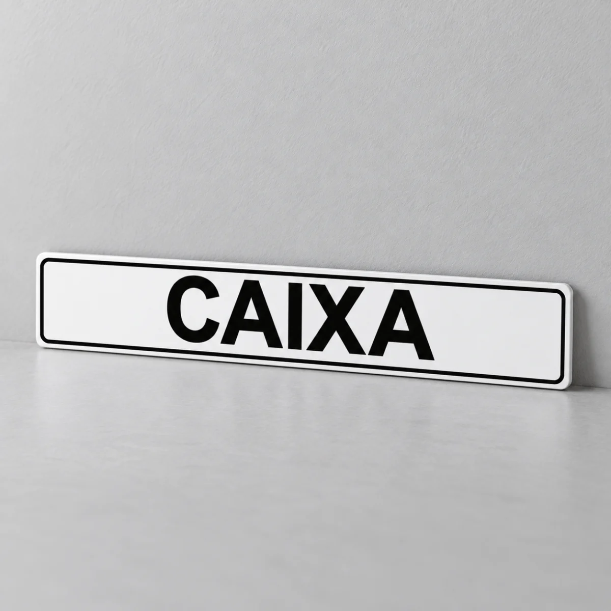 Caixa — placa PVC em perspectiva, sem furos