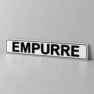 Empurre — placa PVC em perspectiva, sem furos