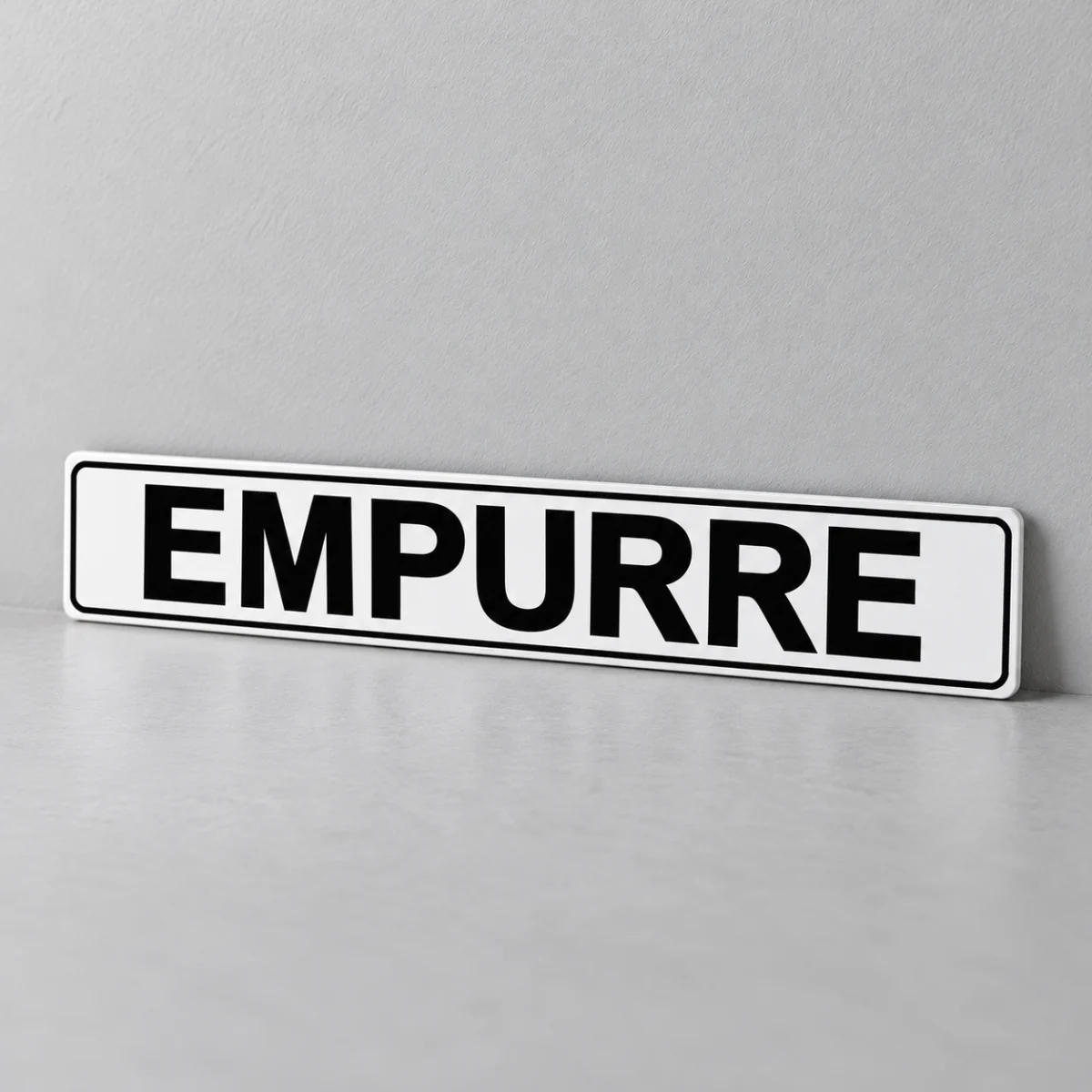 Empurre — placa PVC em perspectiva, sem furos