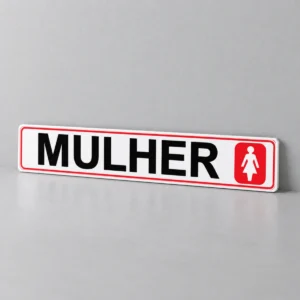 Mulher — placa PVC em perspectiva, sem furos