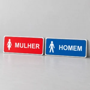 Kit Mulher e Homem - 2 peças — placa PVC em perspectiva, sem furos