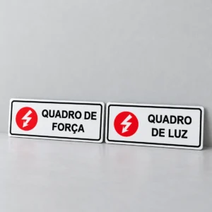 Kit Quadro de Luz e Força - 2 peças — placa PVC em perspectiva, sem furos