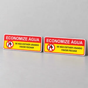 Kit Economize Água - 2 peças — placa PVC em perspectiva, sem furos