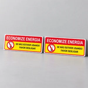 Kit Economize Energia - 2 peças — placa PVC em perspectiva, sem furos