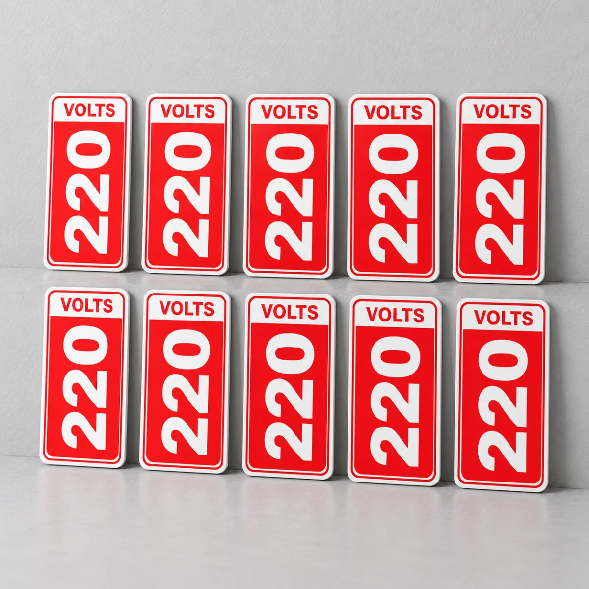 Kit 220 V - 10 peças — placa PVC em perspectiva, sem furos