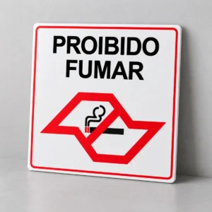 Proibido Fumar - pictograma — placa PVC em perspectiva, sem furos