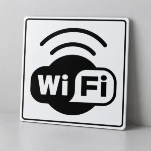 Wi-Fi — placa PVC em perspectiva, sem furos